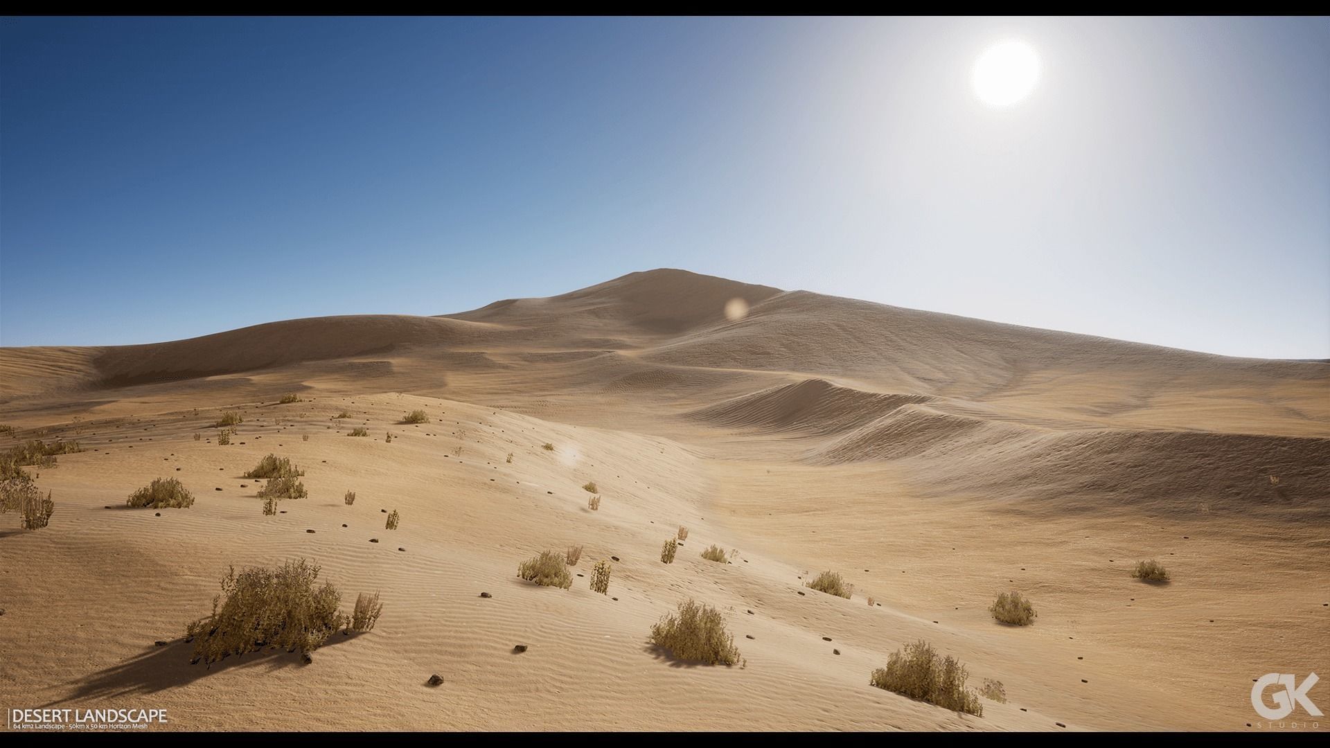 Desert Landscape Low-poly 3D model_3