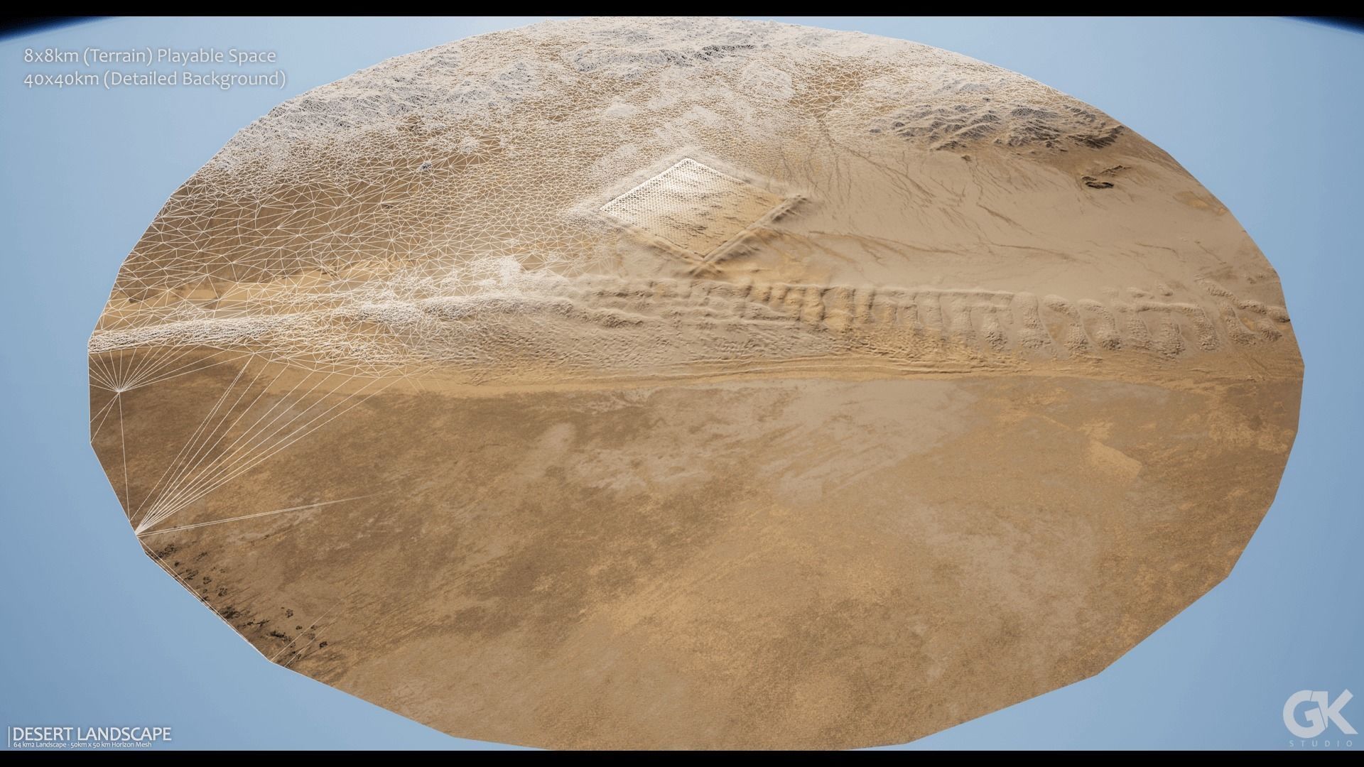 Desert Landscape Low-poly 3D model_5