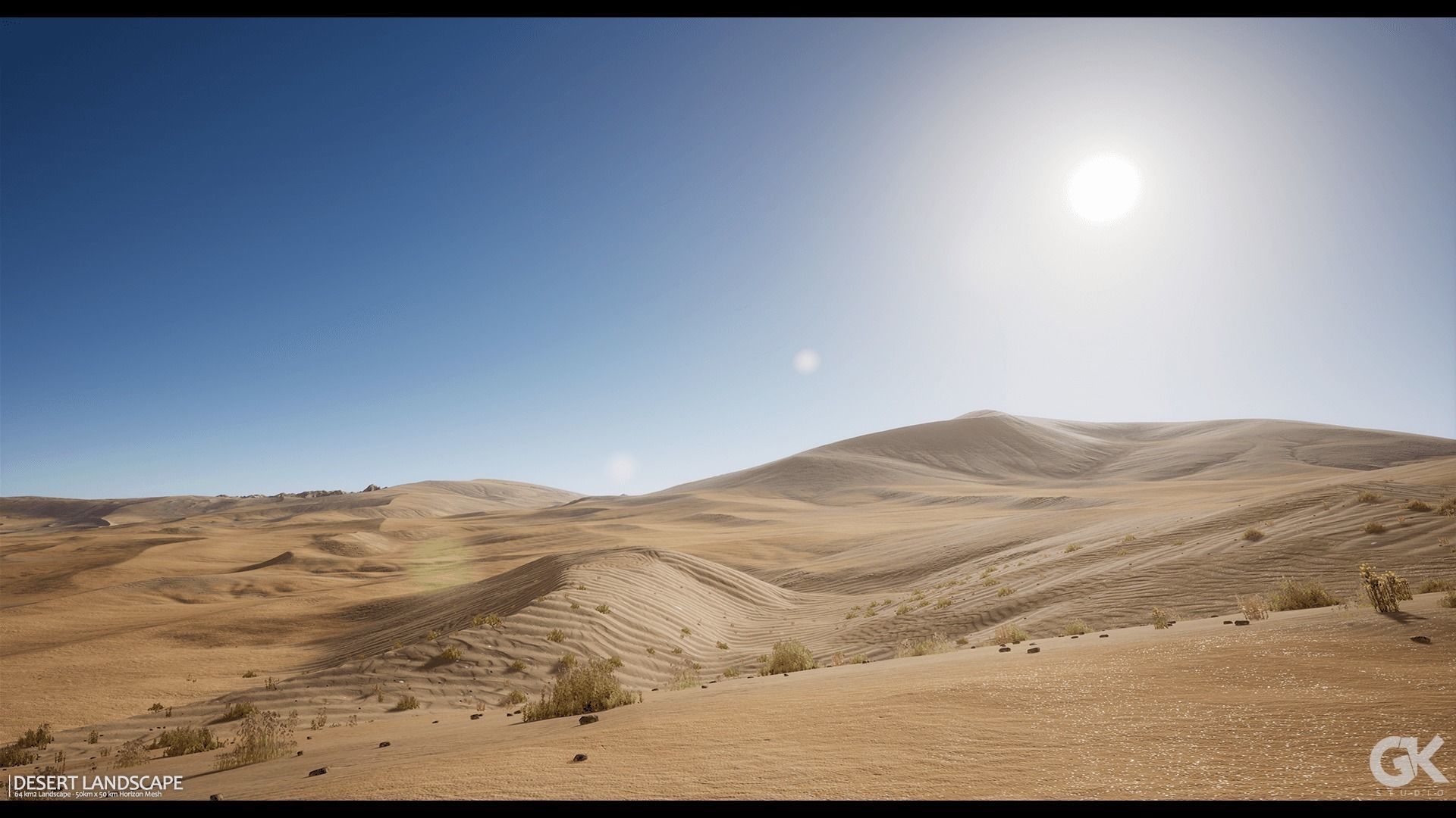 Desert Landscape Low-poly 3D model_2