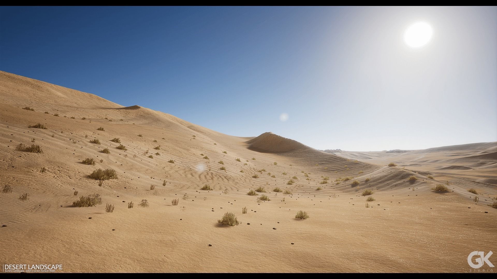 Desert Landscape Low-poly 3D model_4