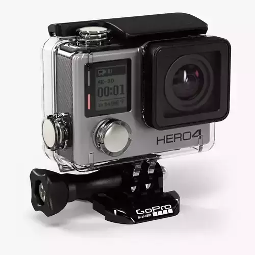 GoPro HERO4 Black Edition action camera with Waterproof Housing Low-poly 3D model