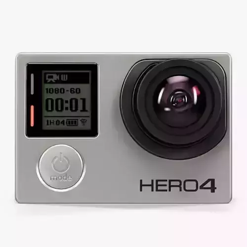 GoPro HERO4 Silver Edition action camera Low-poly 3D model