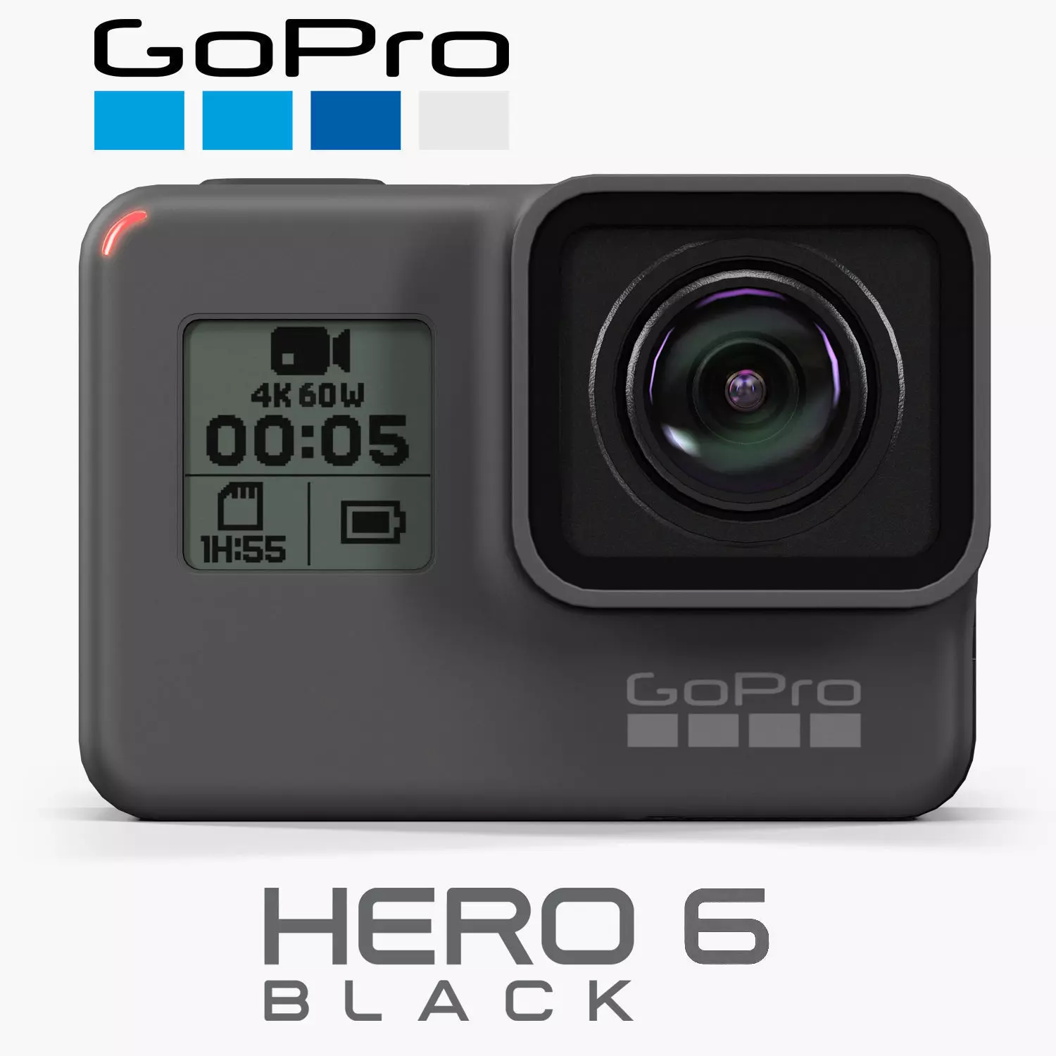 GoPro Hero6 Black action camera Low-poly 3D model_0