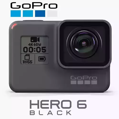 GoPro Hero6 Black action camera Low-poly 3D model