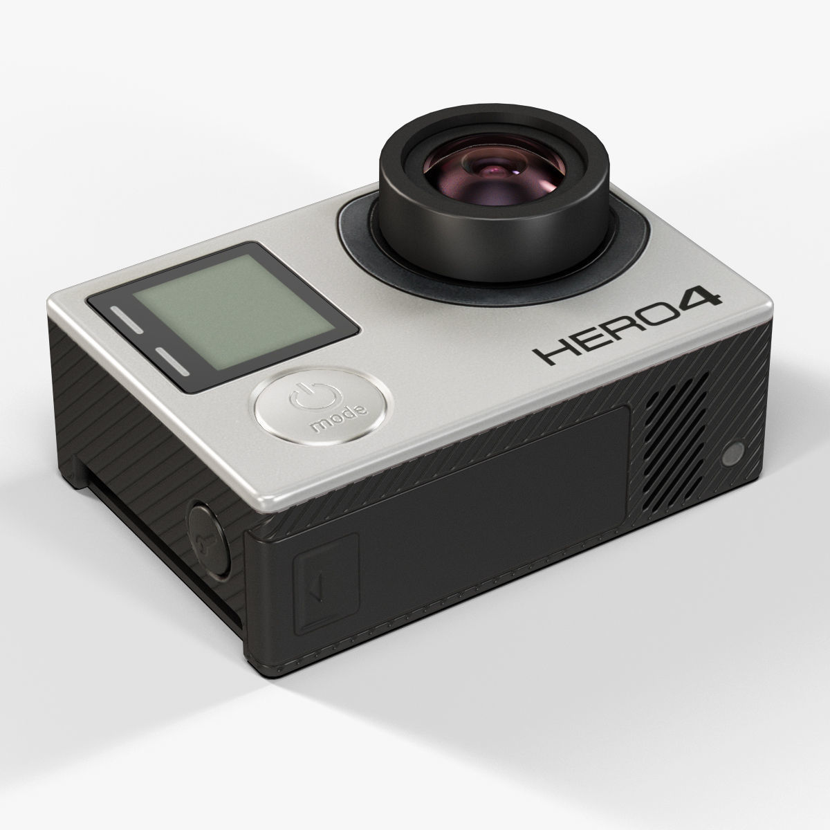 GoPro HERO4 Silver Edition action camera with Waterproof Housing Low-poly 3D model_25