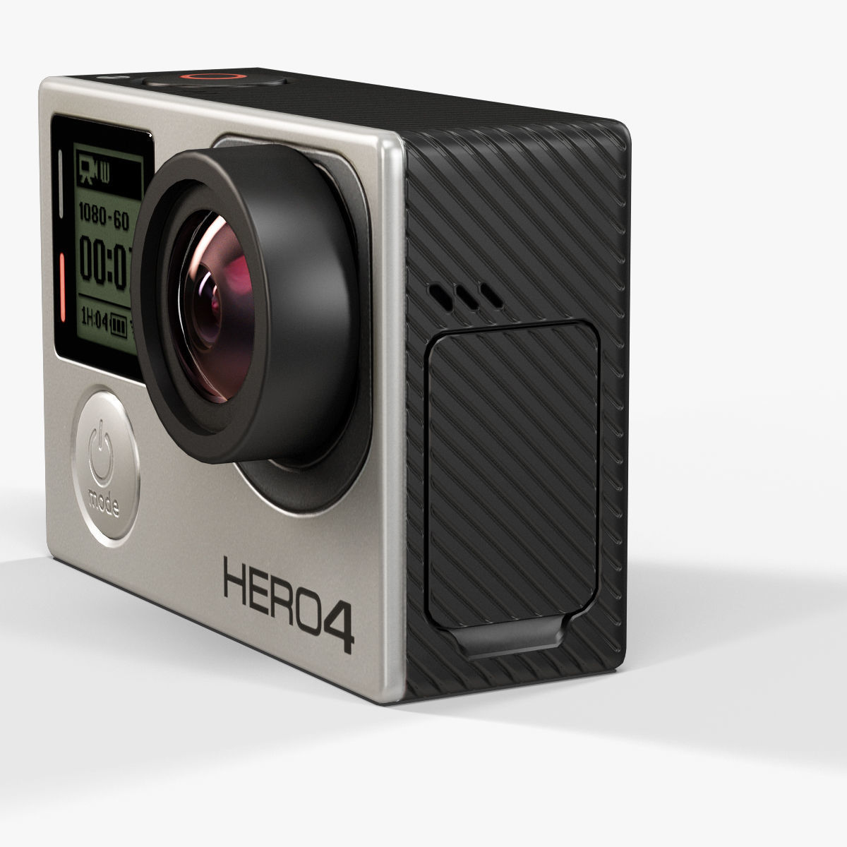GoPro HERO4 Silver Edition action camera with Waterproof Housing Low-poly 3D model_23