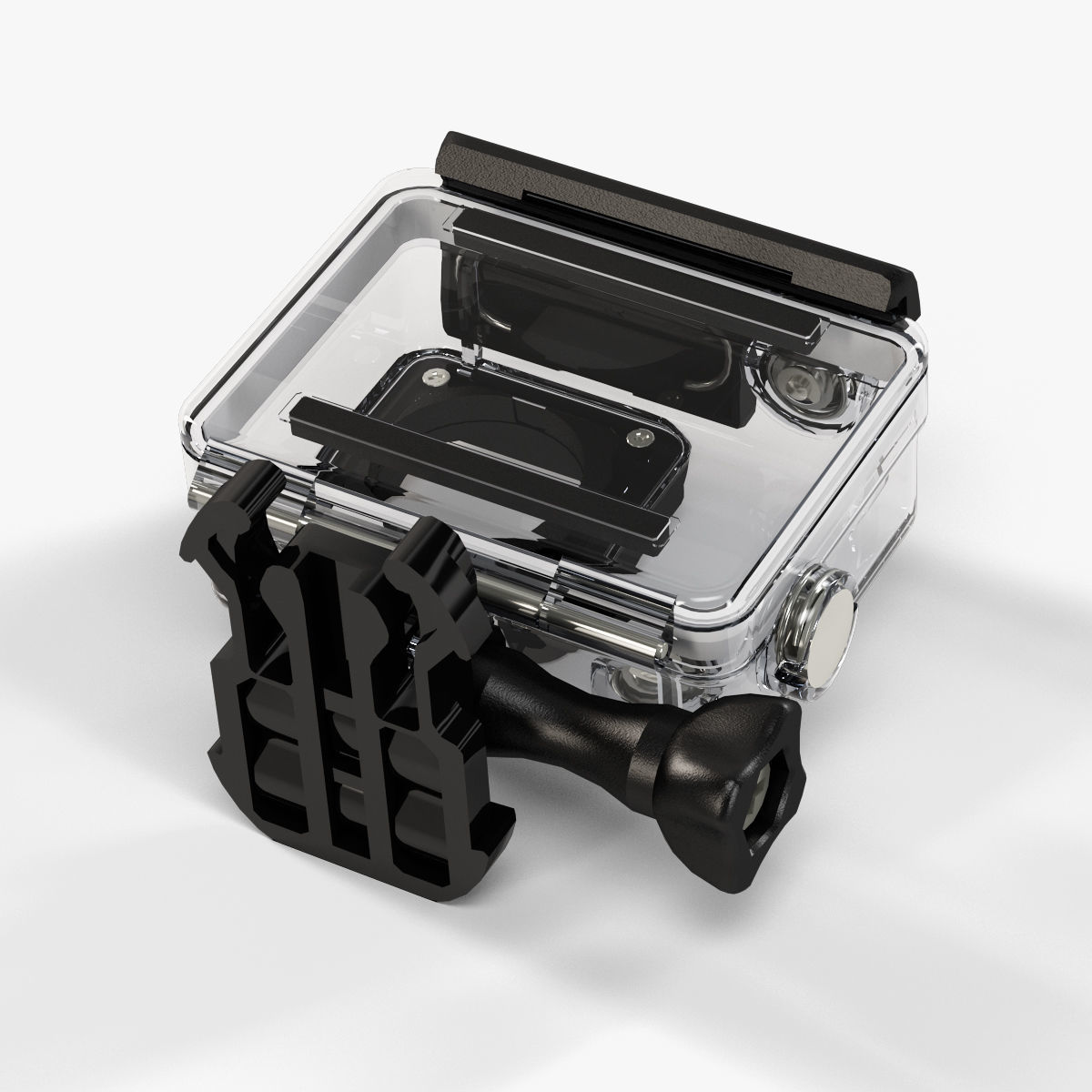 GoPro HERO4 Silver Edition action camera with Waterproof Housing Low-poly 3D model_38