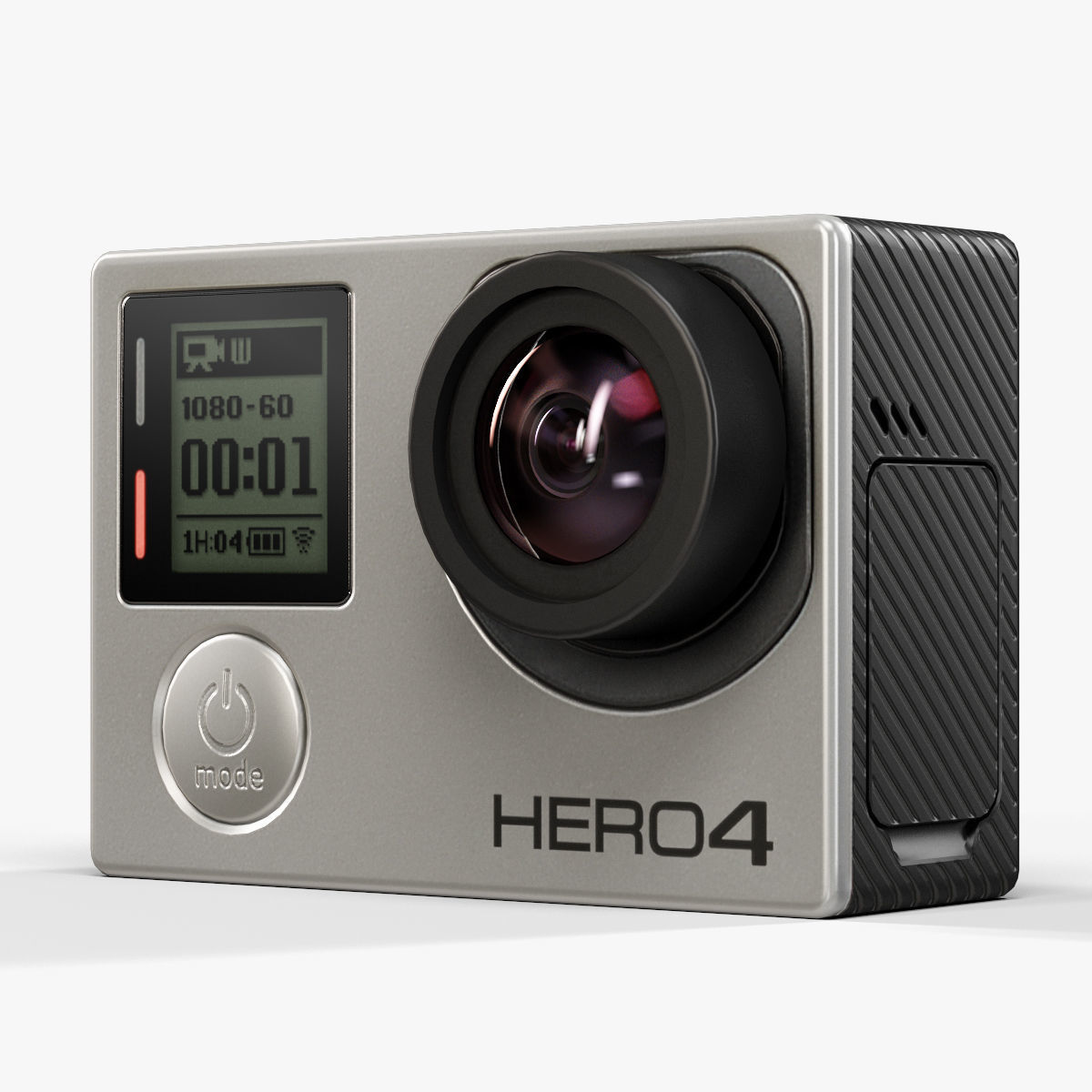 GoPro HERO4 Silver Edition action camera with Waterproof Housing Low-poly 3D model_19