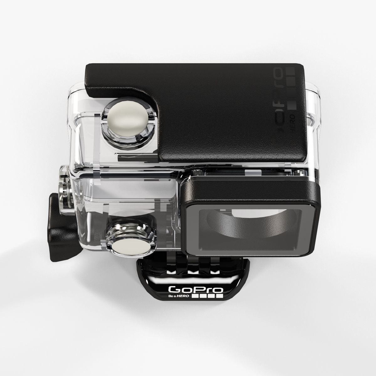 GoPro HERO4 Silver Edition action camera with Waterproof Housing Low-poly 3D model_37