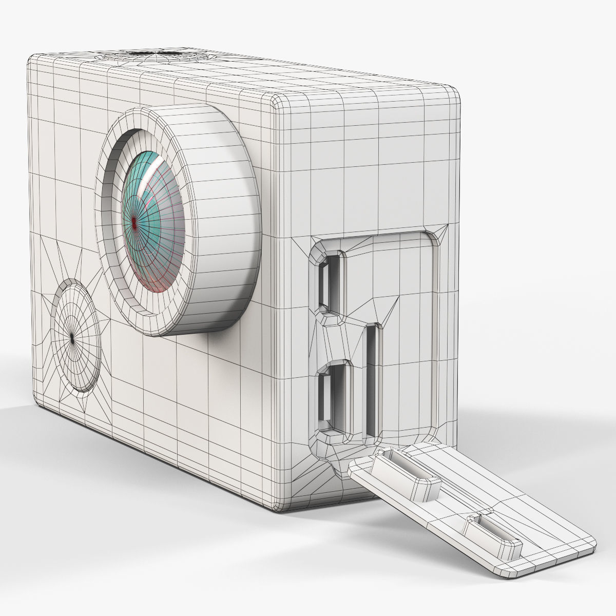 GoPro HERO4 Silver Edition action camera with Waterproof Housing Low-poly 3D model_29