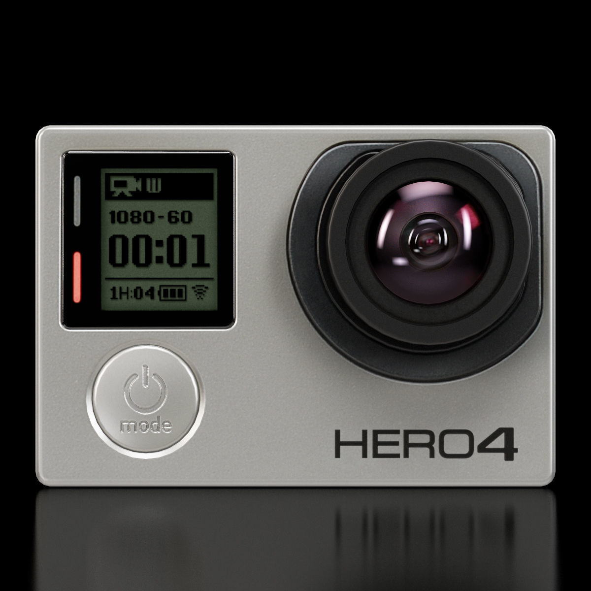 GoPro HERO4 Silver Edition action camera with Waterproof Housing Low-poly 3D model_18