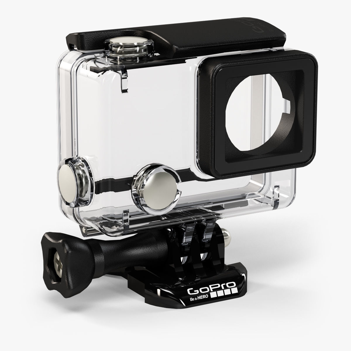 GoPro HERO4 Silver Edition action camera with Waterproof Housing Low-poly 3D model_30