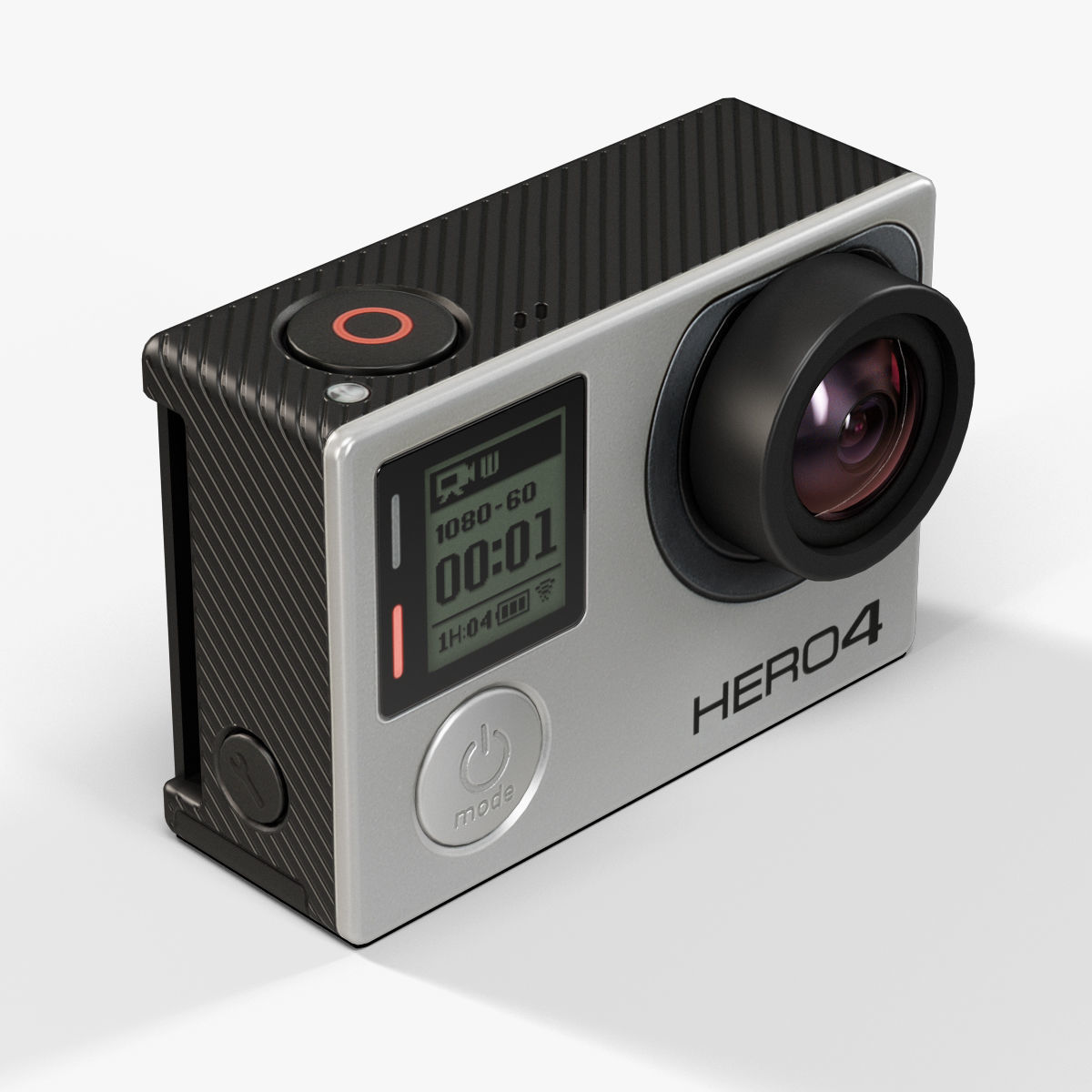 GoPro HERO4 Silver Edition action camera with Waterproof Housing Low-poly 3D model_20