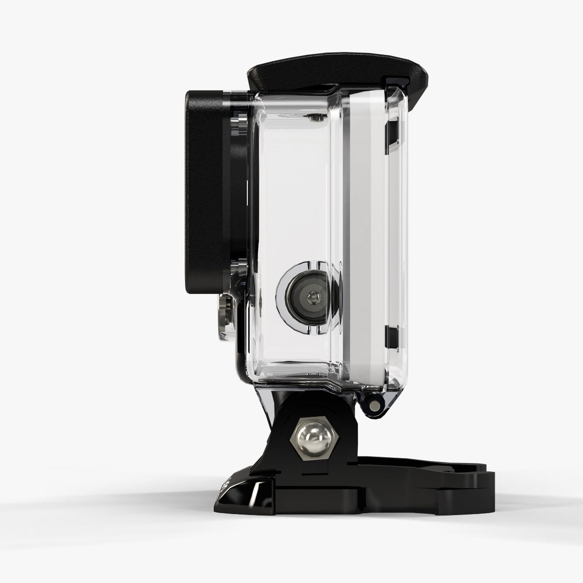 GoPro HERO4 Silver Edition action camera with Waterproof Housing Low-poly 3D model_35
