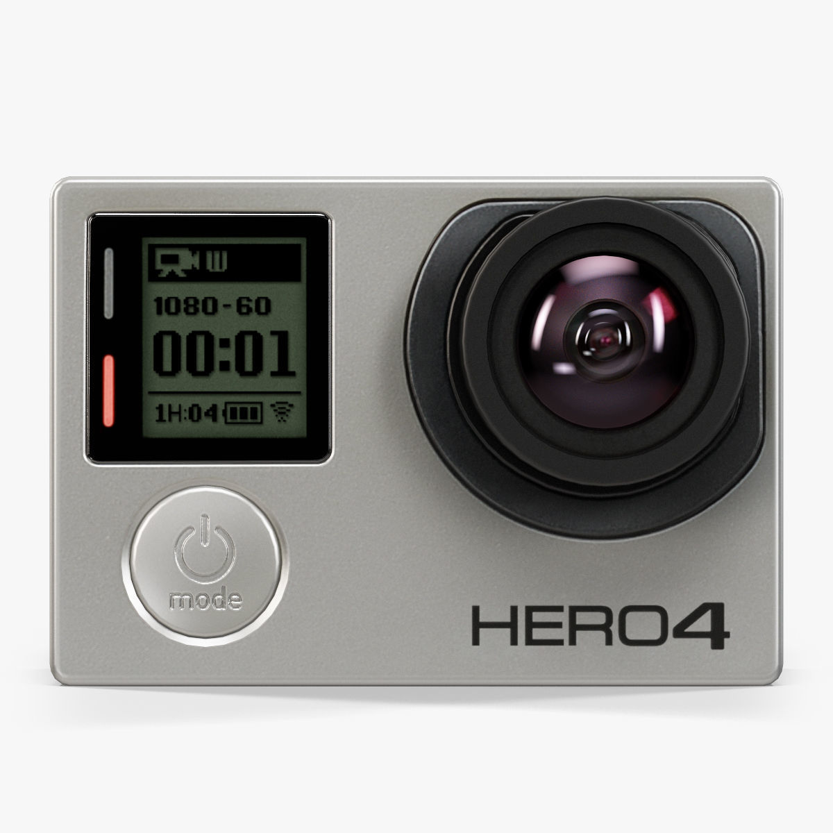 GoPro HERO4 Silver Edition action camera with Waterproof Housing Low-poly 3D model_17