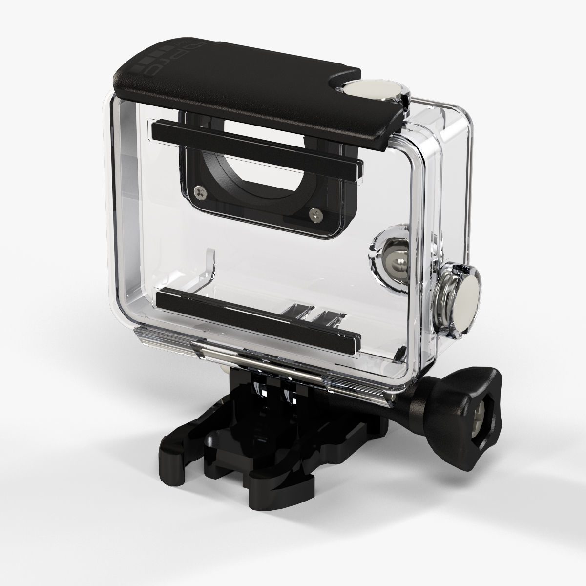 GoPro HERO4 Silver Edition action camera with Waterproof Housing Low-poly 3D model_36