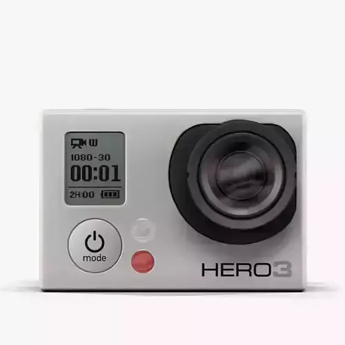 GoPro Hero3 action camera Low-poly 3D model