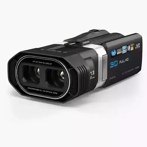 JVC Everio GS-TD1 3D camcorder Low-poly 3D model