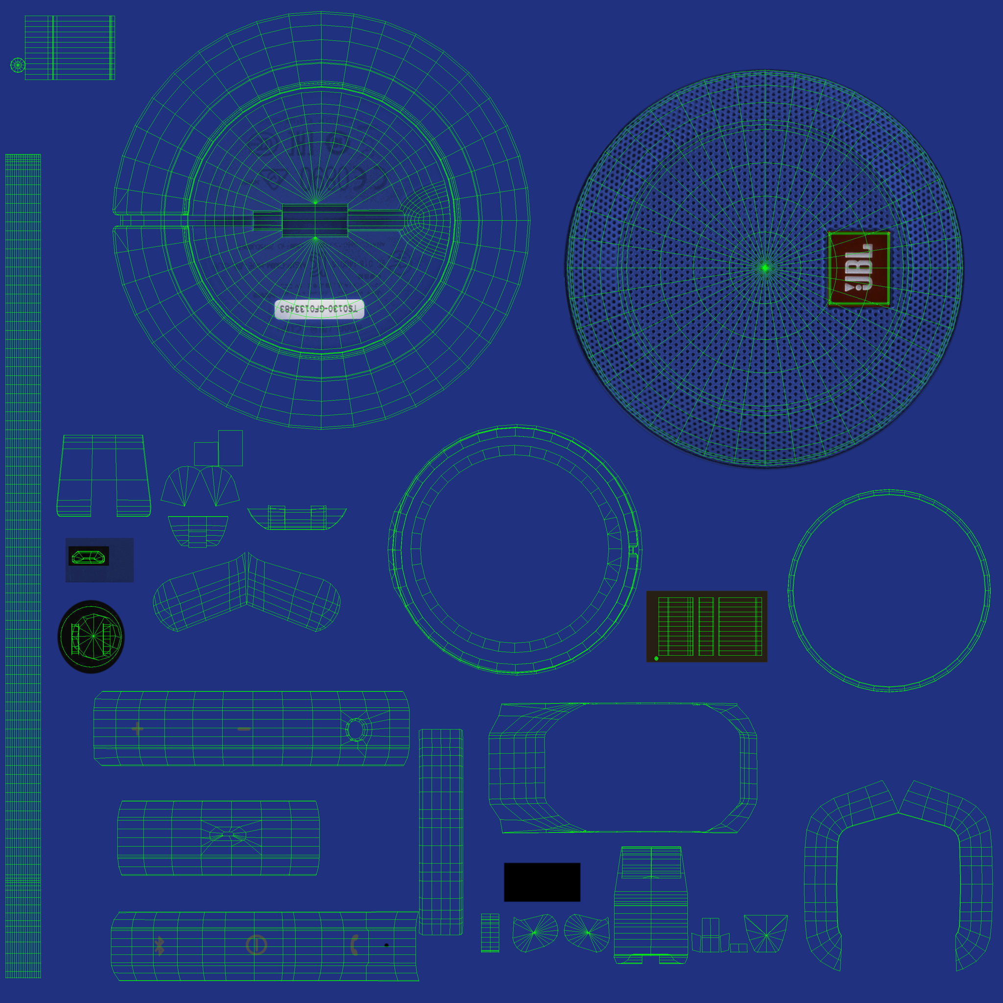 JBL Clip plus portable bluetooth speaker Low-poly 3D model_53