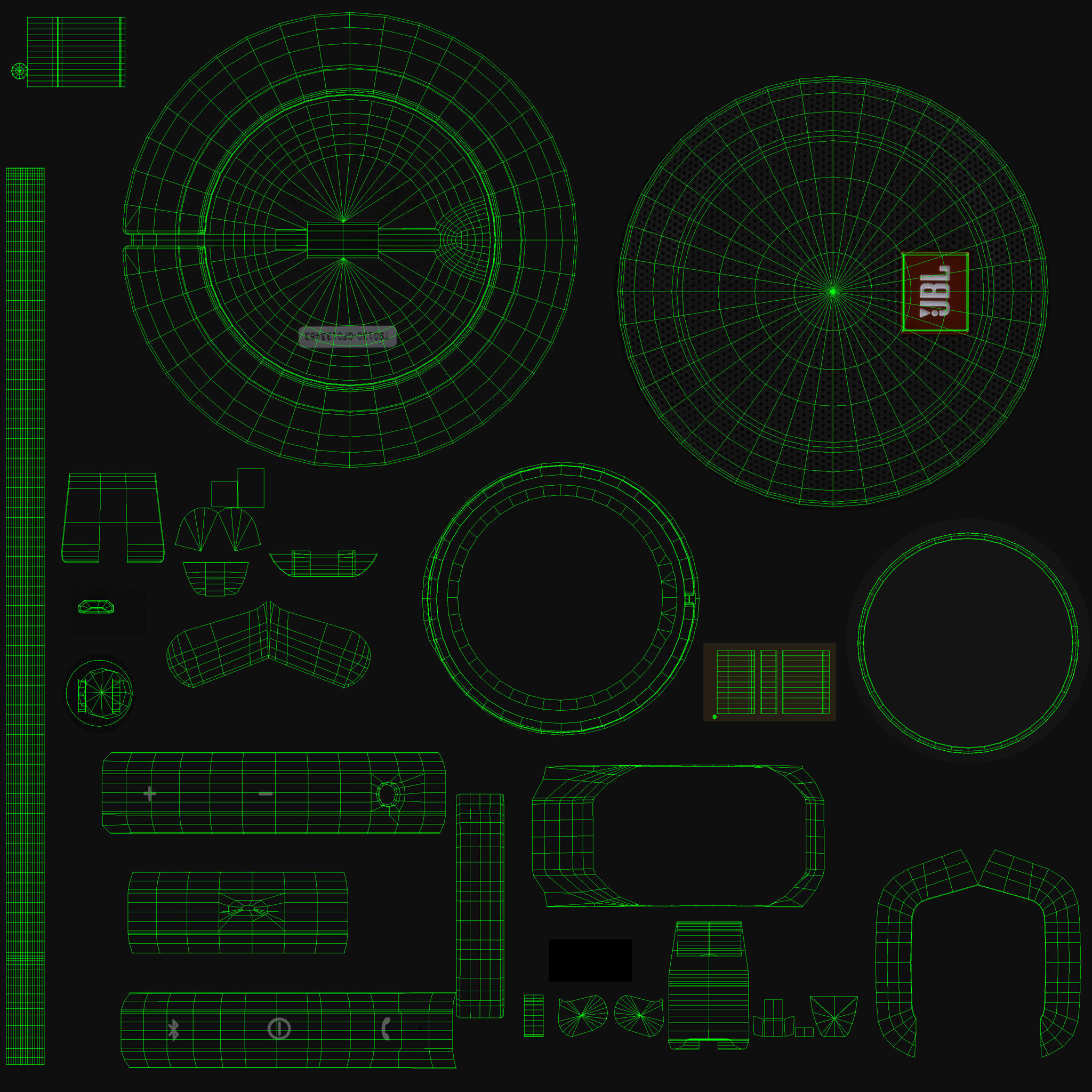 JBL Clip plus portable bluetooth speaker Low-poly 3D model_49