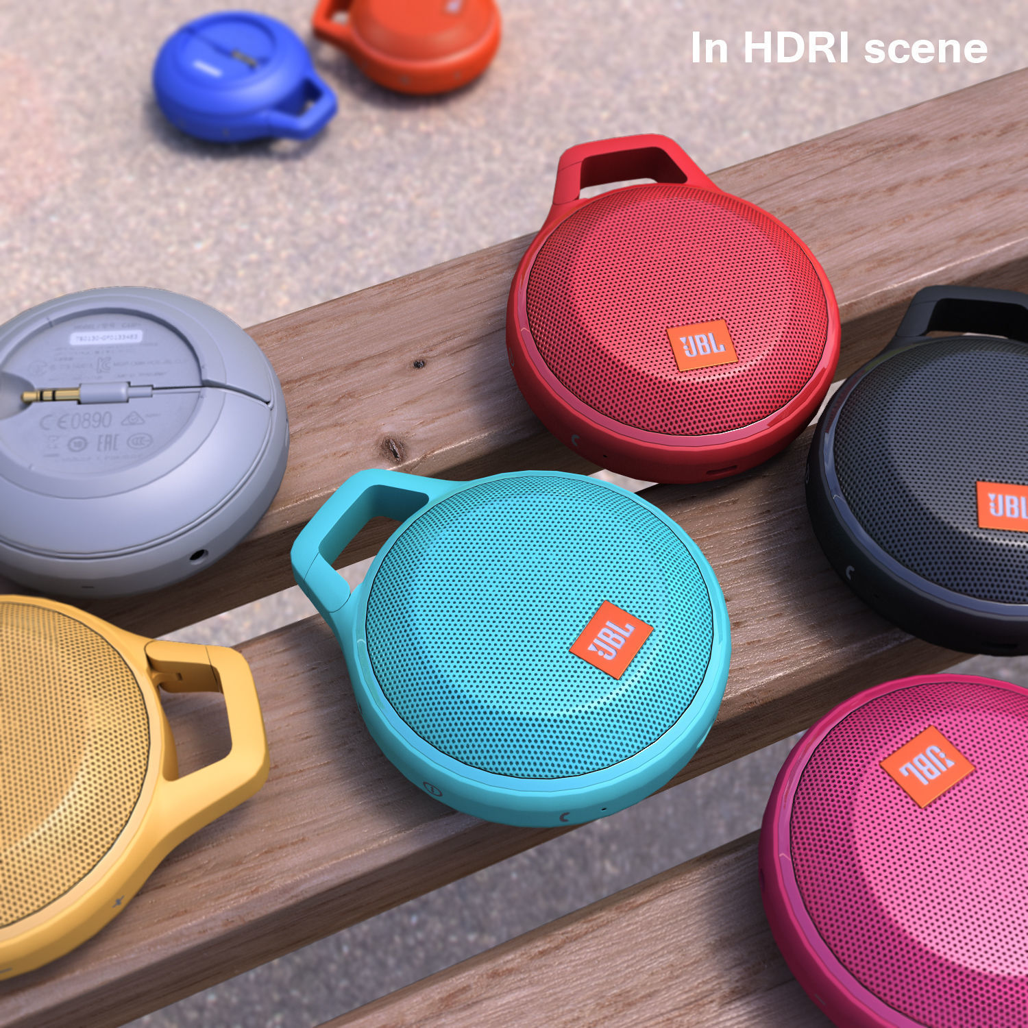 JBL Clip plus portable bluetooth speaker Low-poly 3D model_45