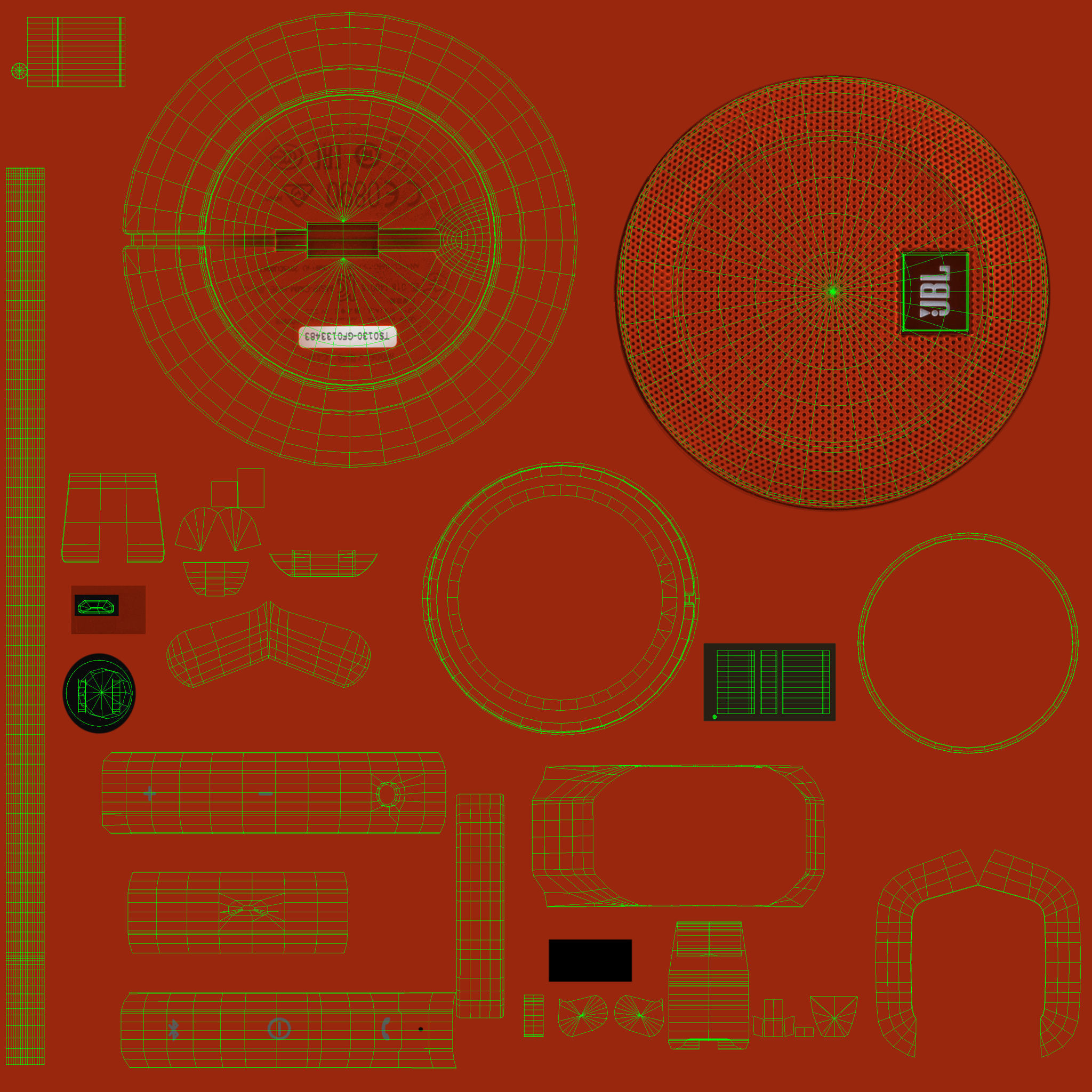 JBL Clip plus portable bluetooth speaker Low-poly 3D model_54