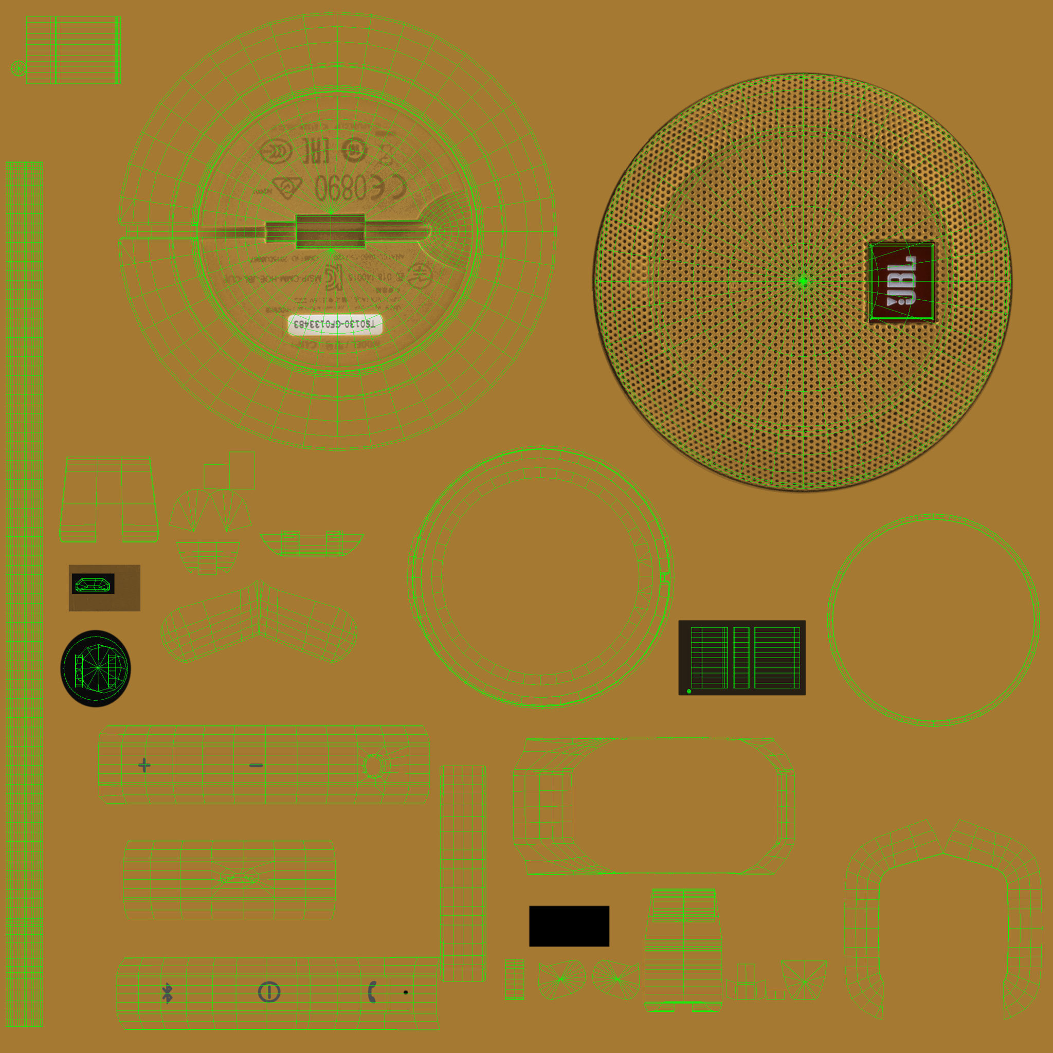 JBL Clip plus portable bluetooth speaker Low-poly 3D model_50