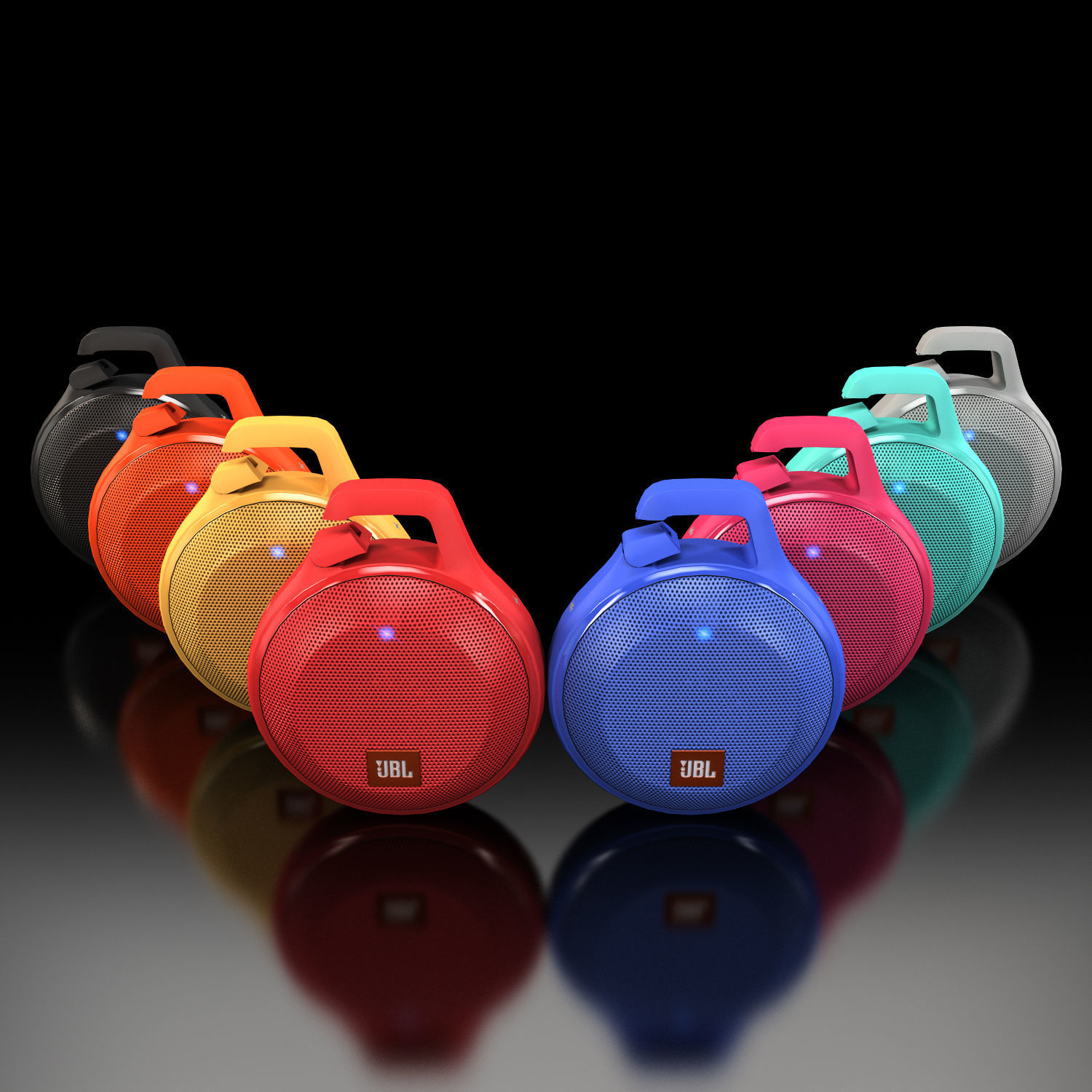 JBL Clip plus portable bluetooth speaker Low-poly 3D model_2