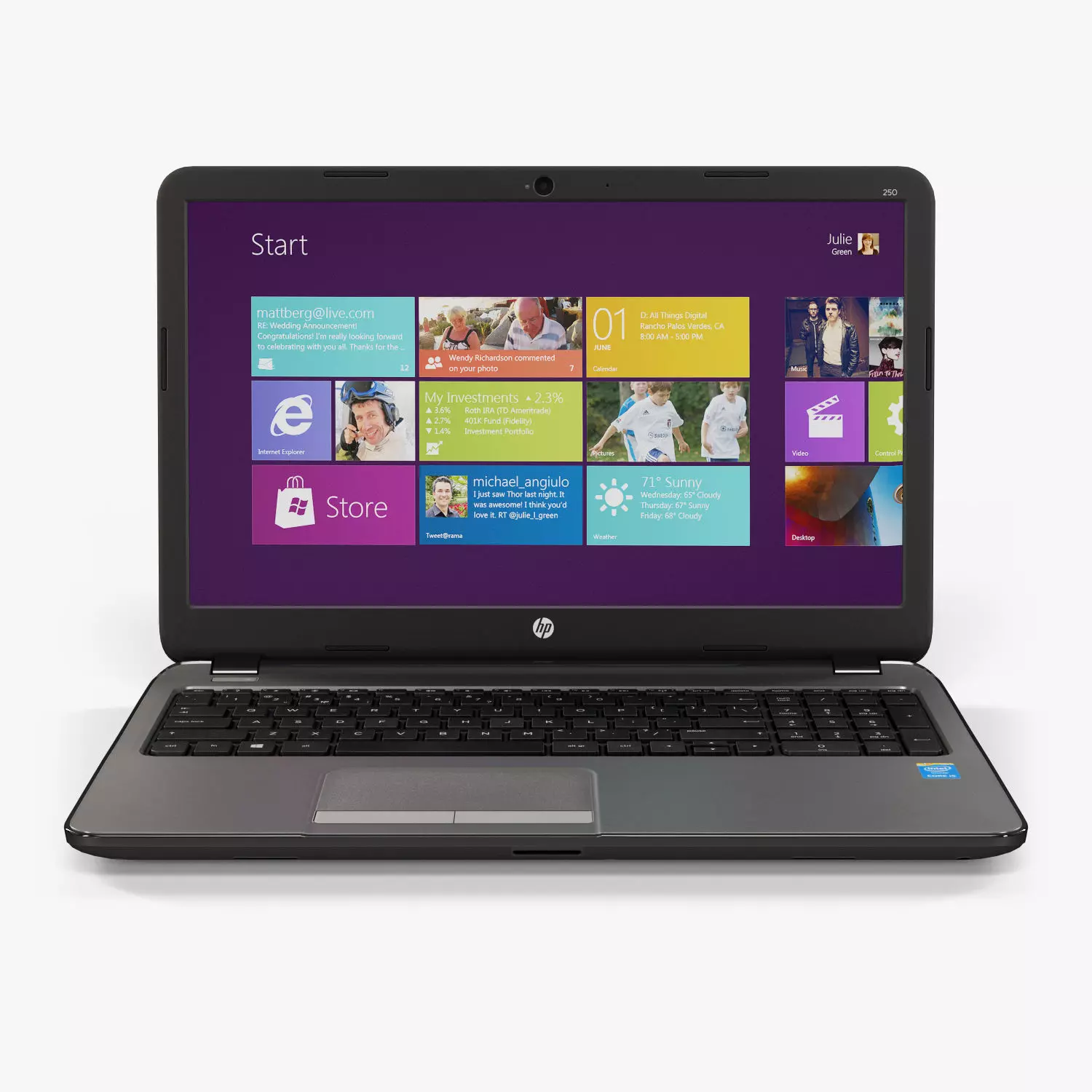 HP 250 G3 laptop Low-poly 3D model_0