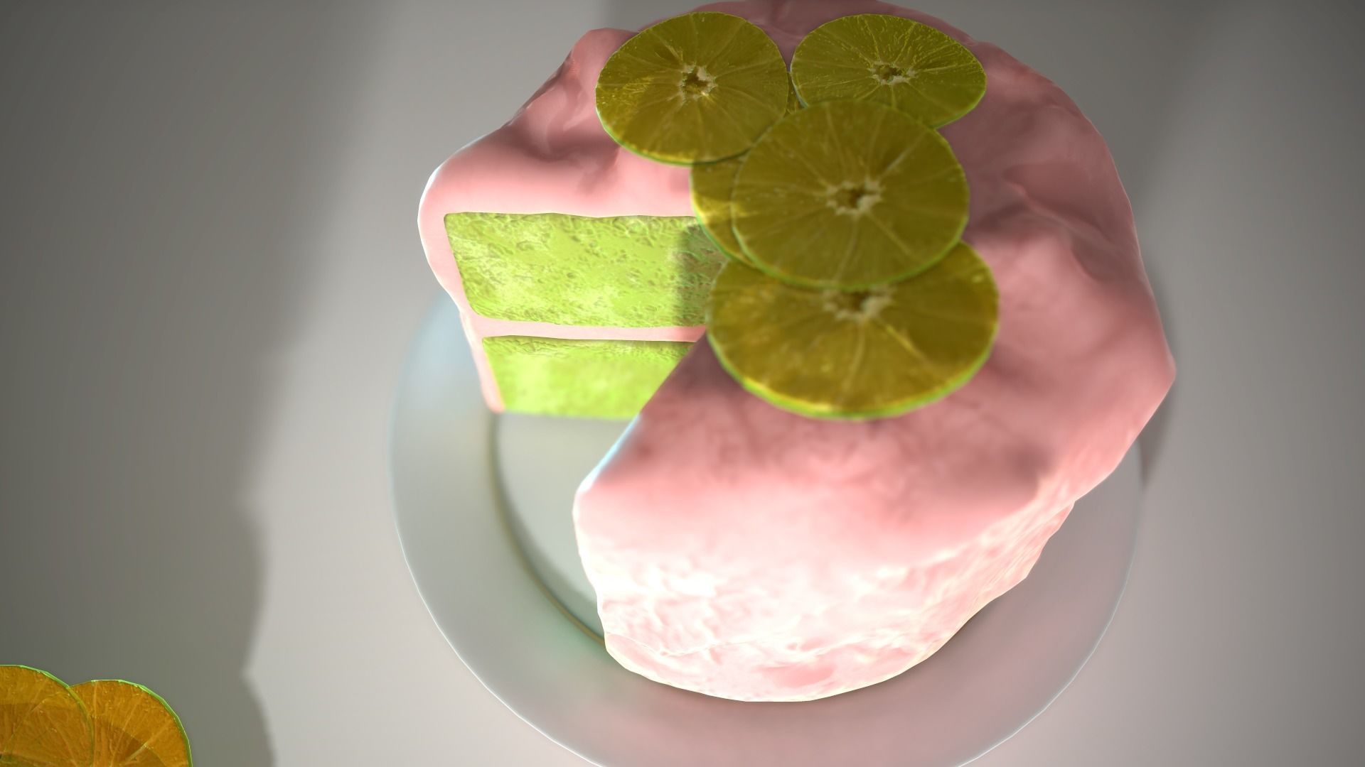 Cake with Pink Glaze 3D model_5