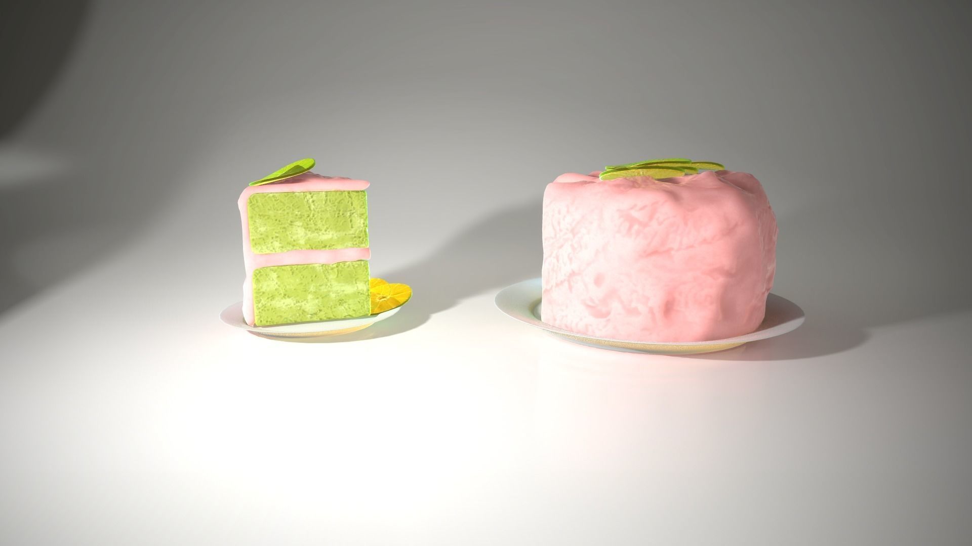 Cake with Pink Glaze 3D model_4