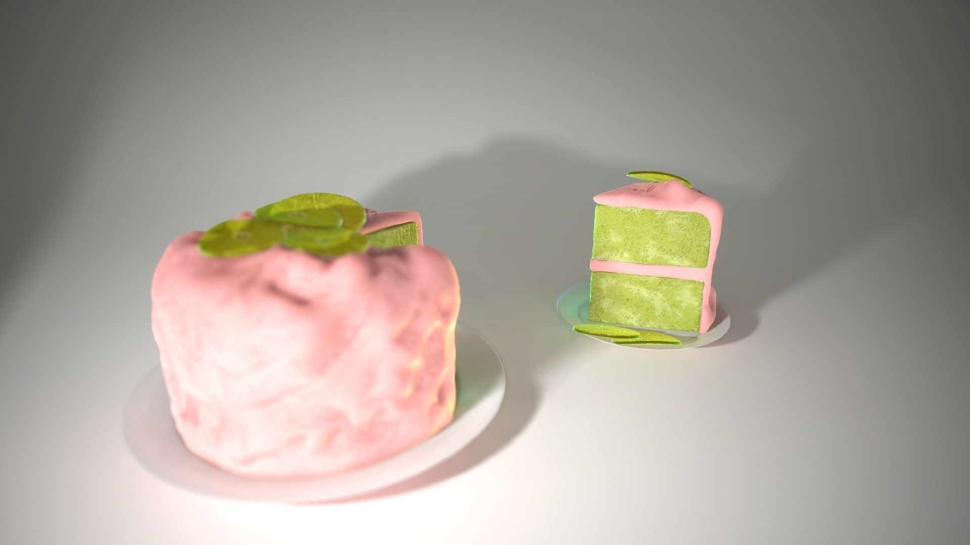 Cake with Pink Glaze 3D model_6