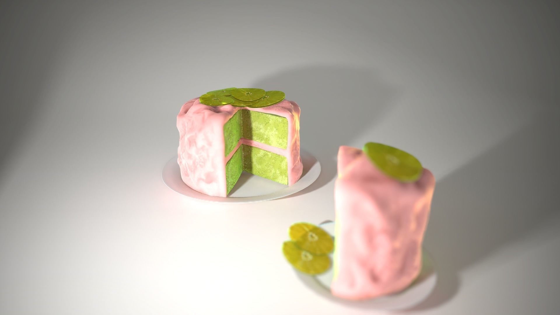 Cake with Pink Glaze 3D model_10