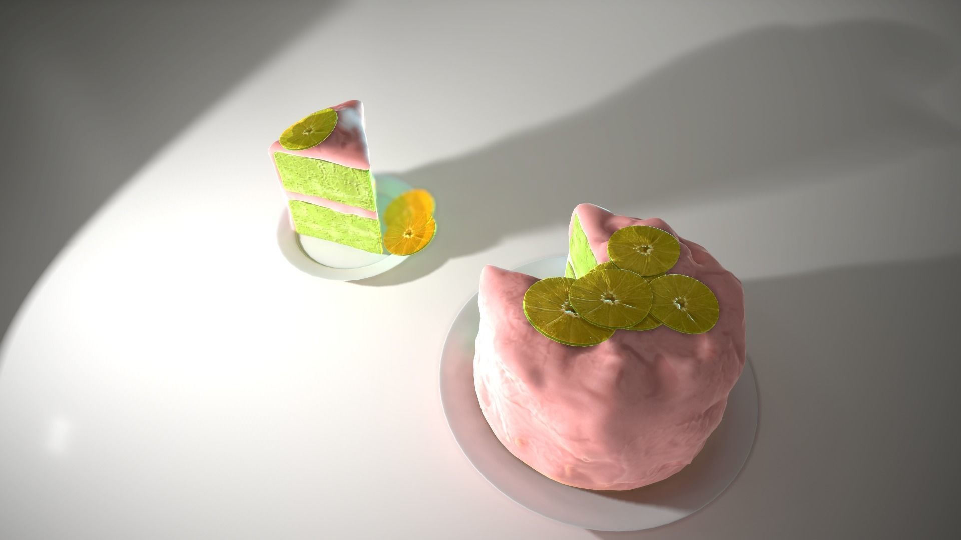 Cake with Pink Glaze 3D model_8