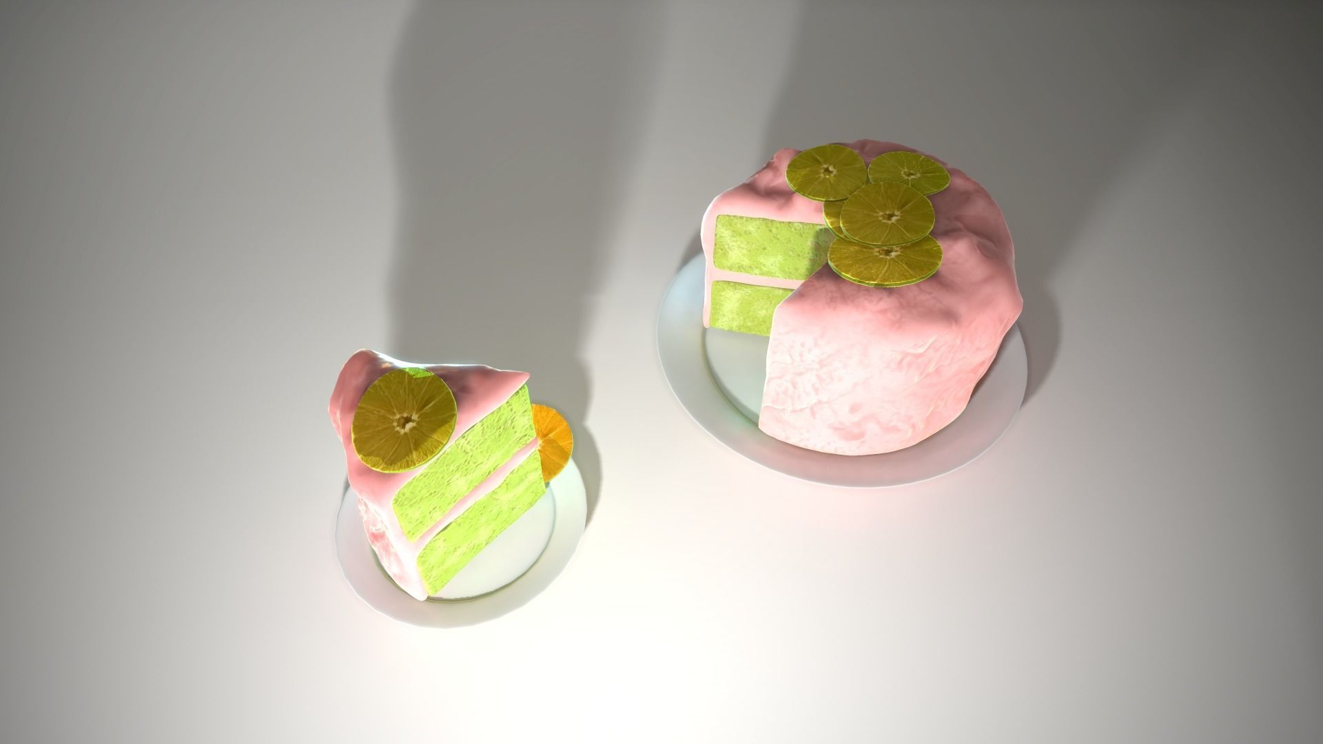 Cake with Pink Glaze 3D model_7