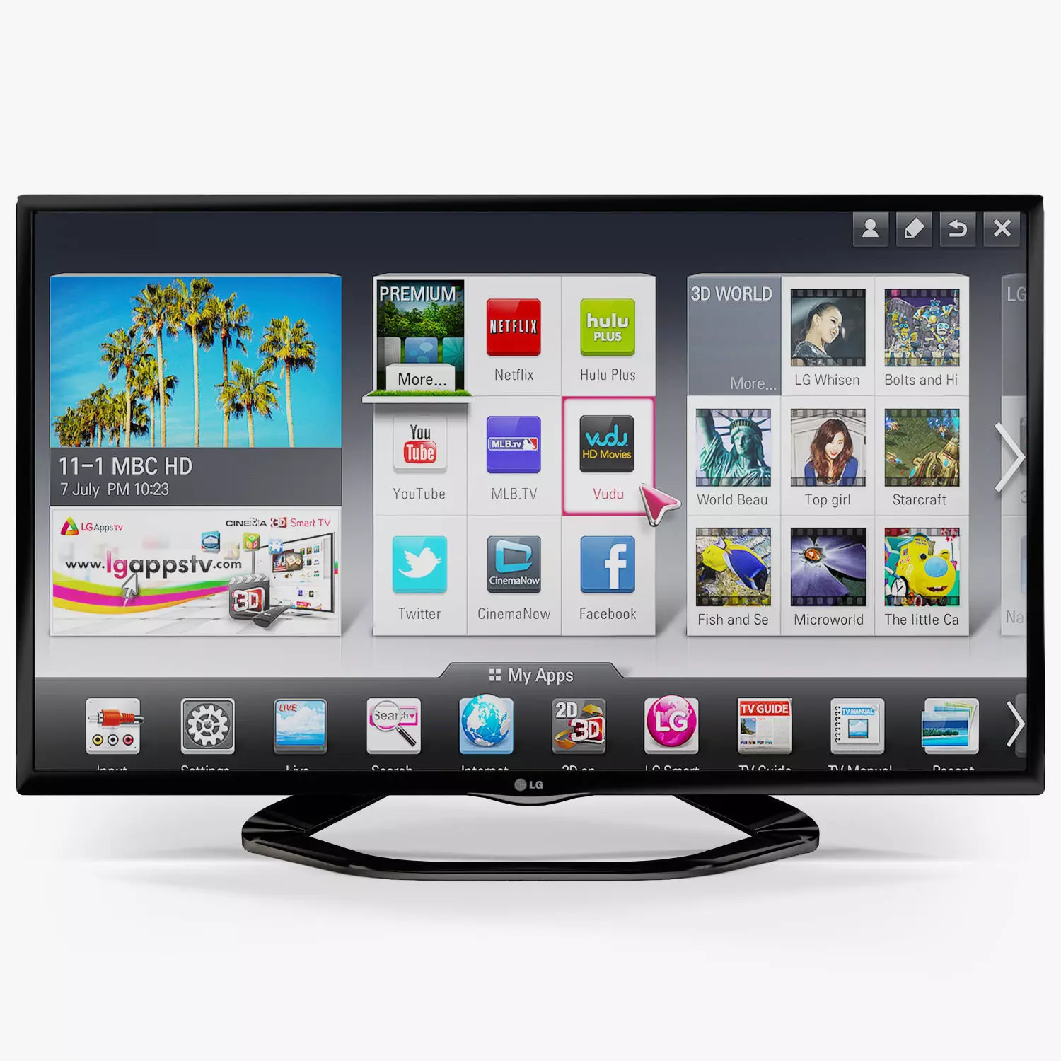 LG 42LN570V smart TV Low-poly 3D model_0