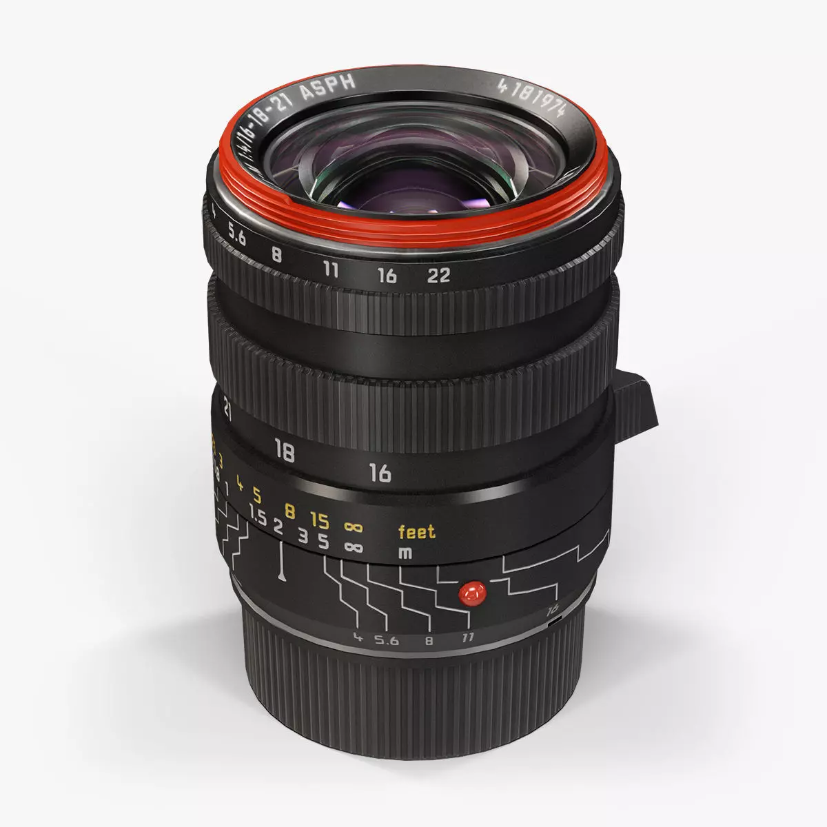 Leica Tri-Elmar-M 16-18-21mm f 4 ASPH lens Low-poly 3D model_0