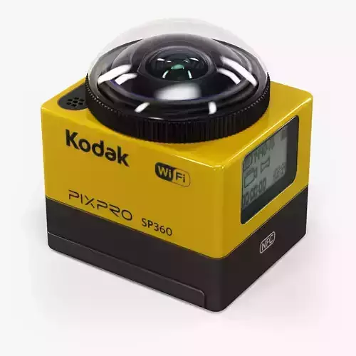 Kodak Pixpro SP360 vr action camera Low-poly 3D model