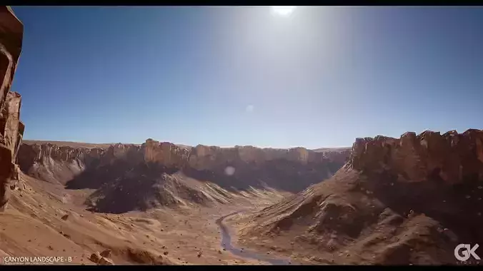 Canyon Landscape - B Low-poly 3D model