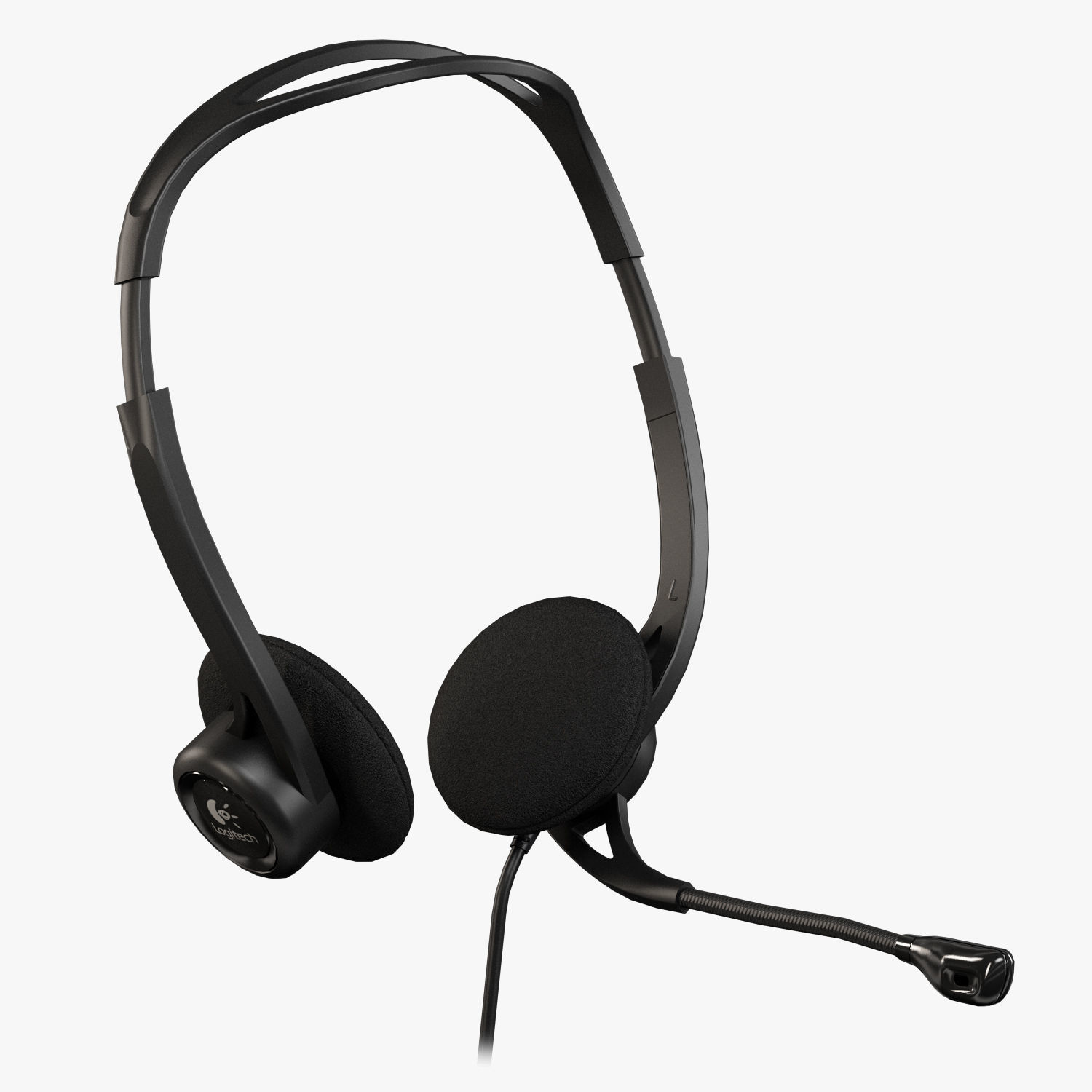 Logitech PC Headset 960 USB Low-poly 3D model_3