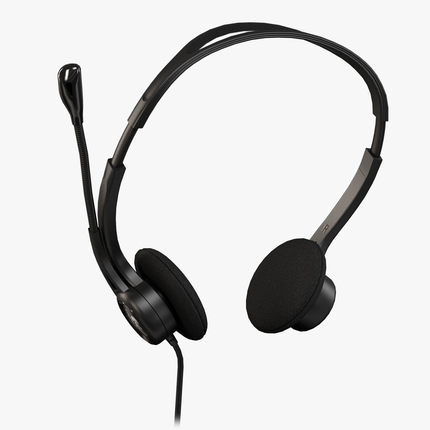 Logitech PC Headset 960 USB Low-poly 3D model_7