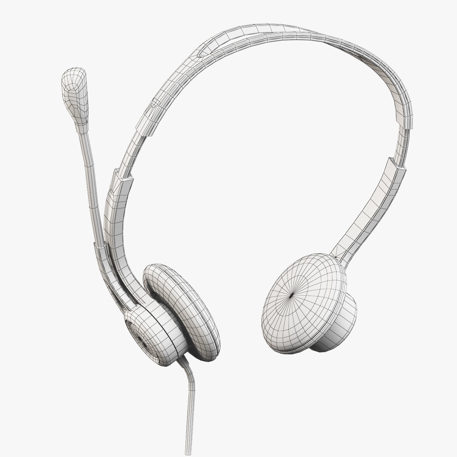 Logitech PC Headset 960 USB Low-poly 3D model_12