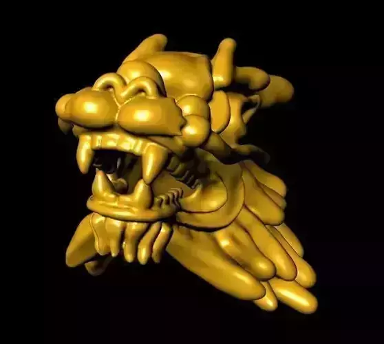 Charm golden dragon head