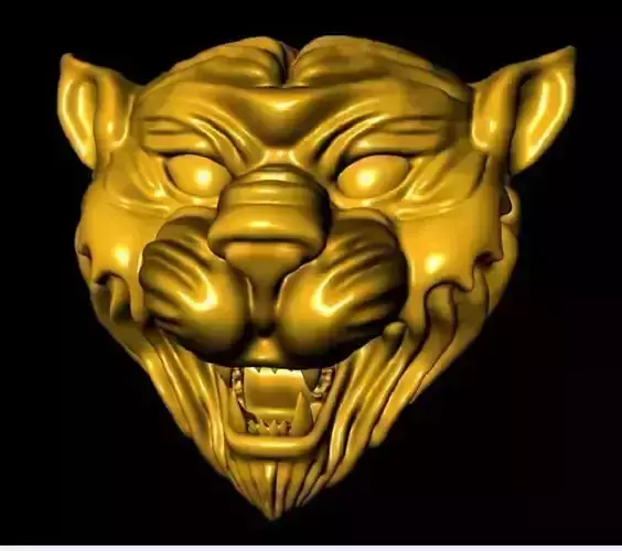 Charm gold tiger head 3D print model