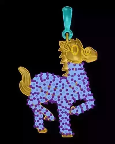 Necklace chinese zodiac horse pendant