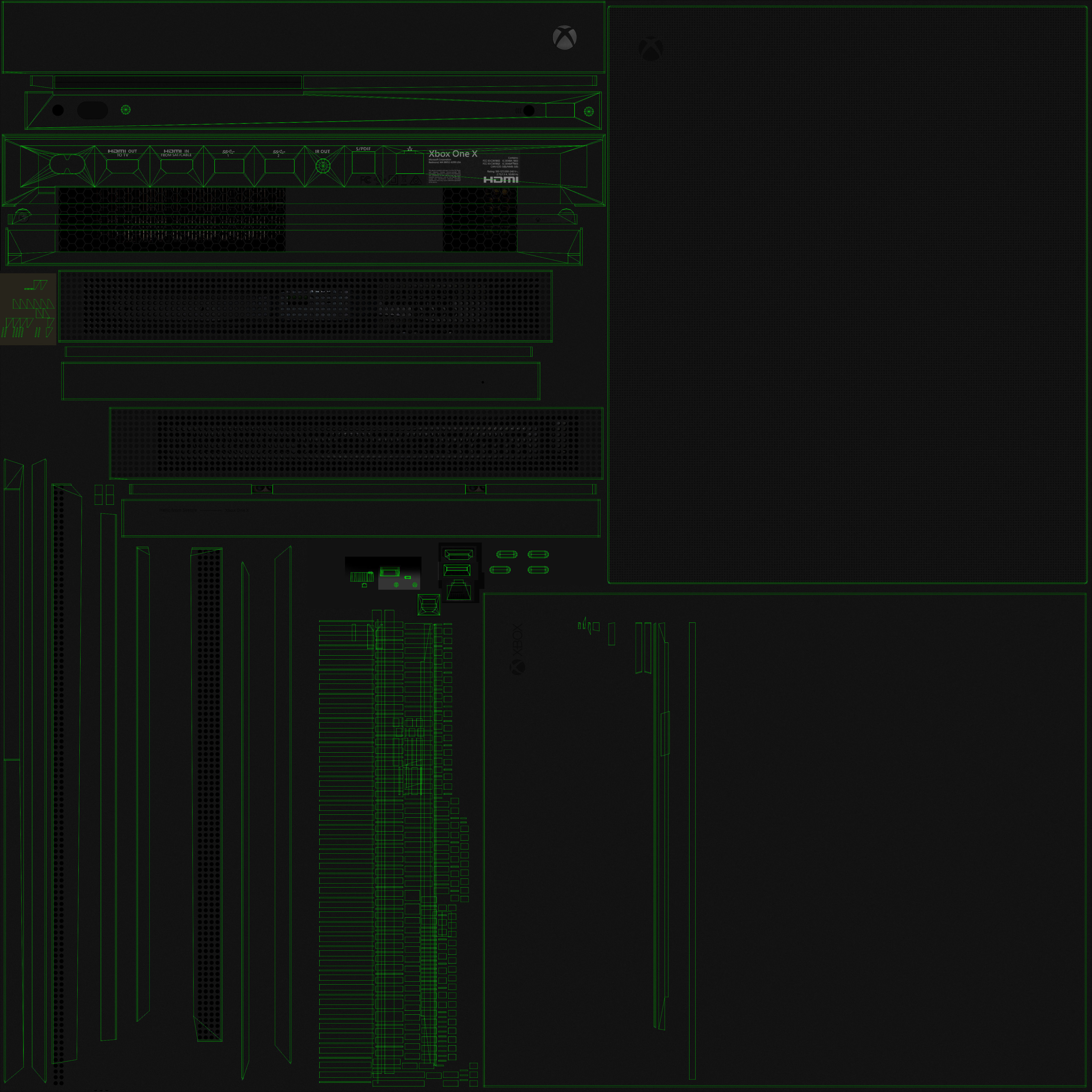 Microsoft Xbox One X Game Console Low-poly 3D model_24