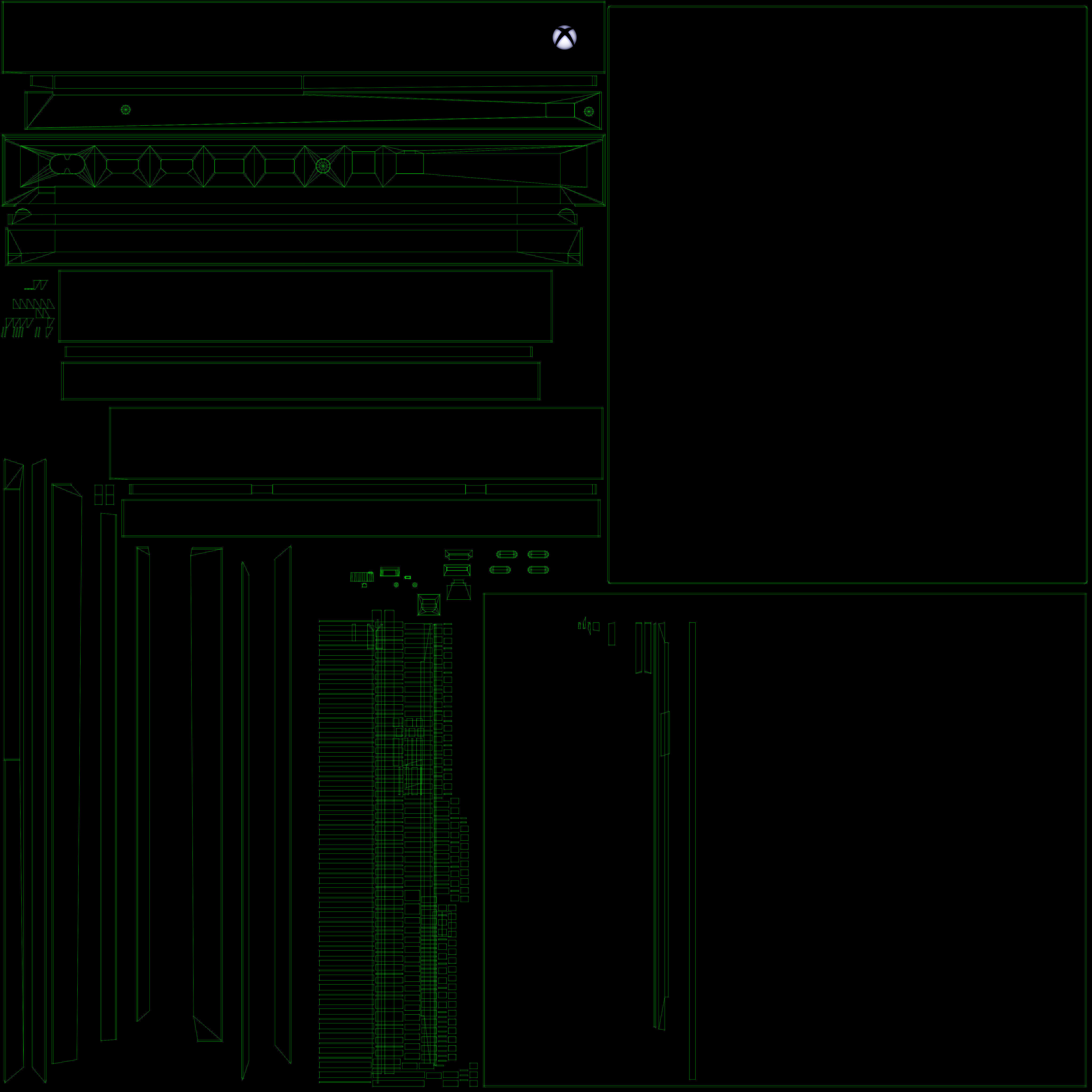 Microsoft Xbox One X Game Console Low-poly 3D model_22