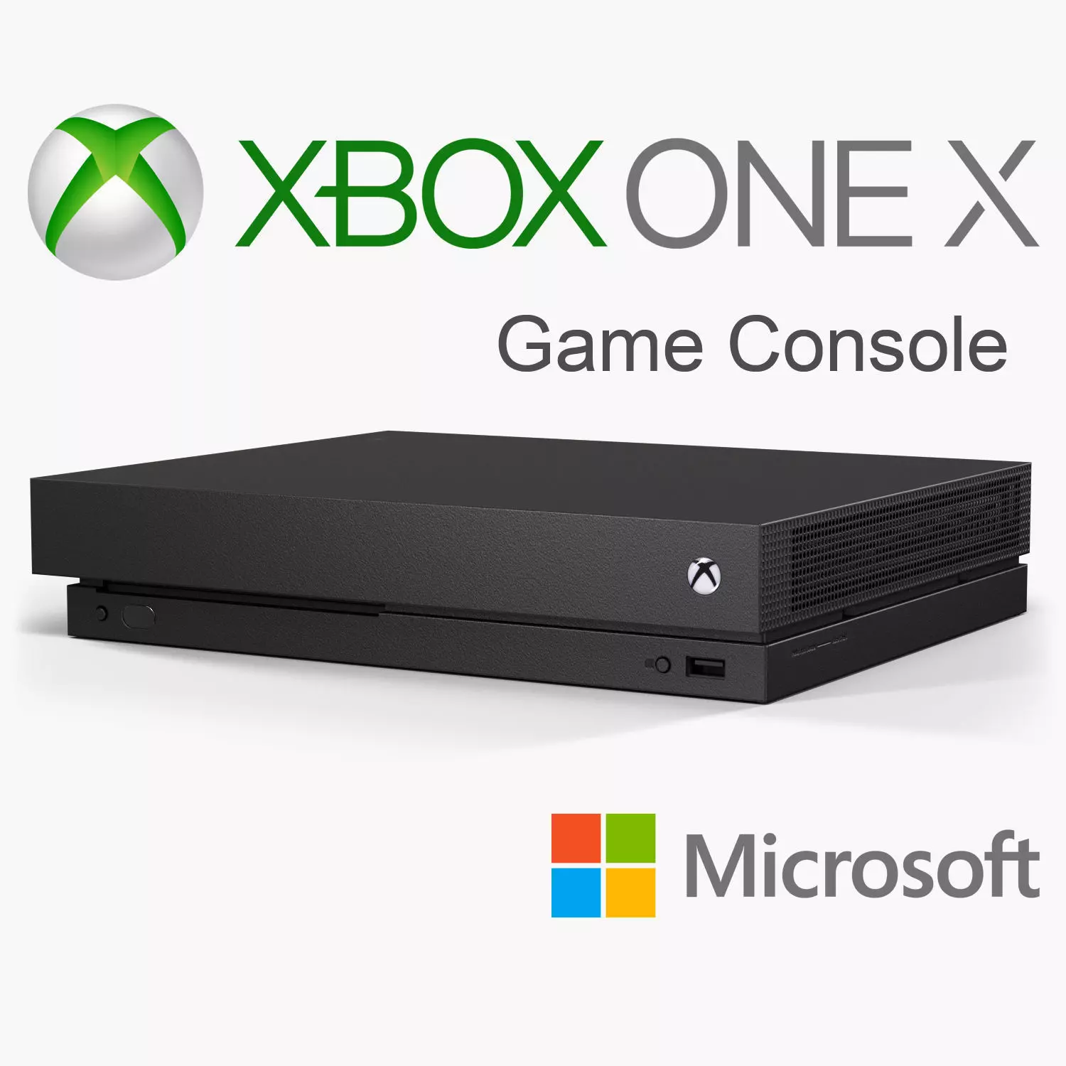 Microsoft Xbox One X Game Console Low-poly 3D model_0