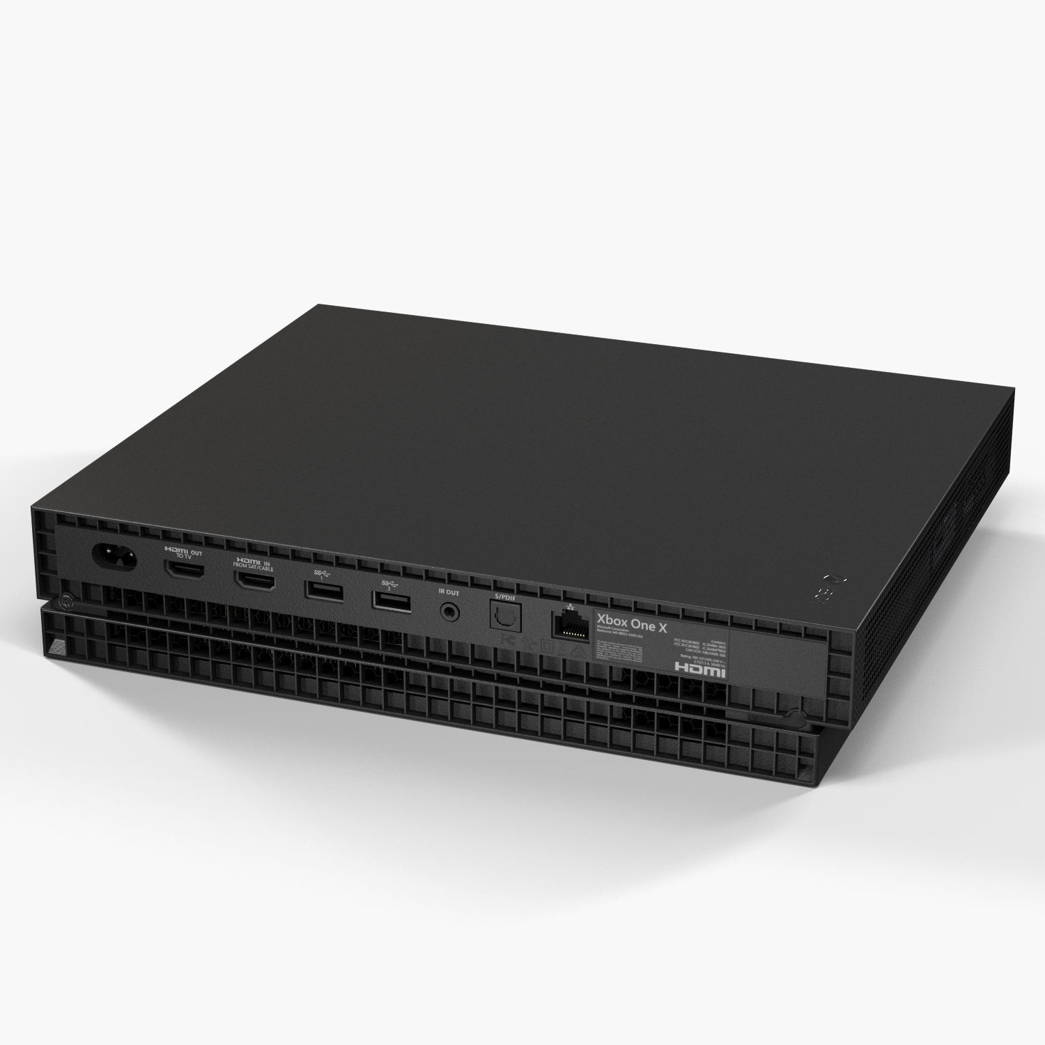 Microsoft Xbox One X Game Console Low-poly 3D model_7