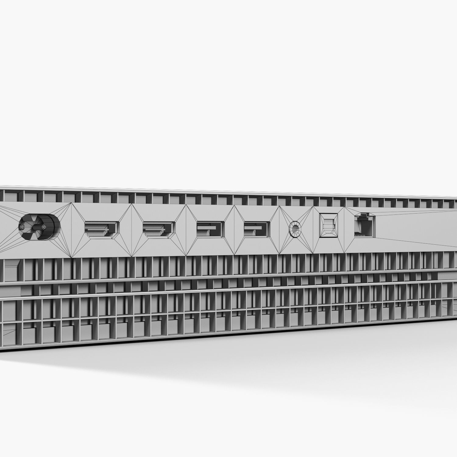 Microsoft Xbox One X Game Console Low-poly 3D model_19